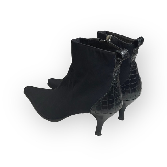 Donald Pliner ☀︎︎ Lola Kitten Heel Sock Ankle Booties ☀︎︎ Croc Embossed ☀︎︎ 7M - Picture 4 of 16